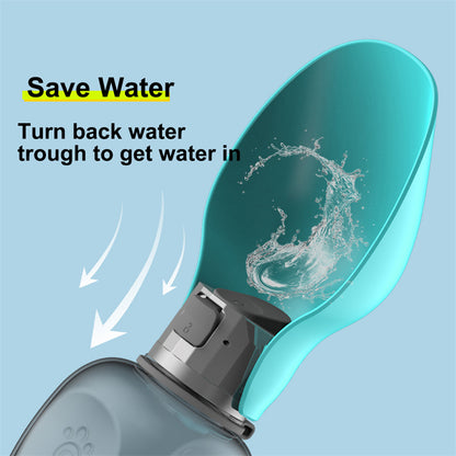 800ml Portable Dog Water Bottle - High Capacity Leakproof Foldable Drinking Bowl for Outdoor Activities