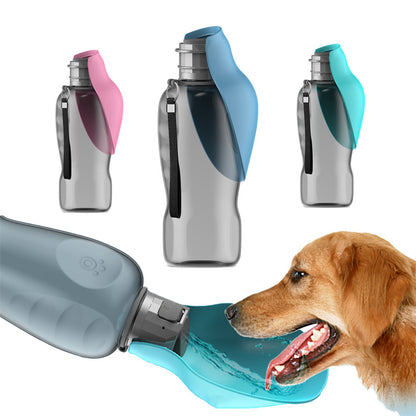 800ml Portable Dog Water Bottle - High Capacity Leakproof Foldable Drinking Bowl for Outdoor Activities