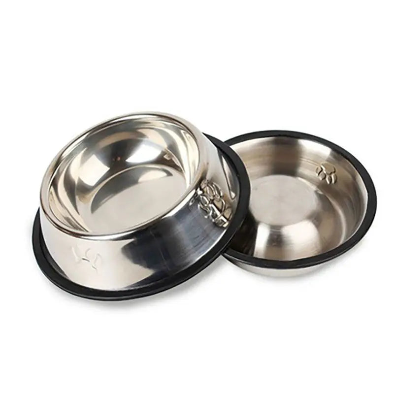 Stainless Steel Non-Slip Pet Bowl Set with Ant-Resistant Design for Dogs and Cats, Offered in 6 Sizes