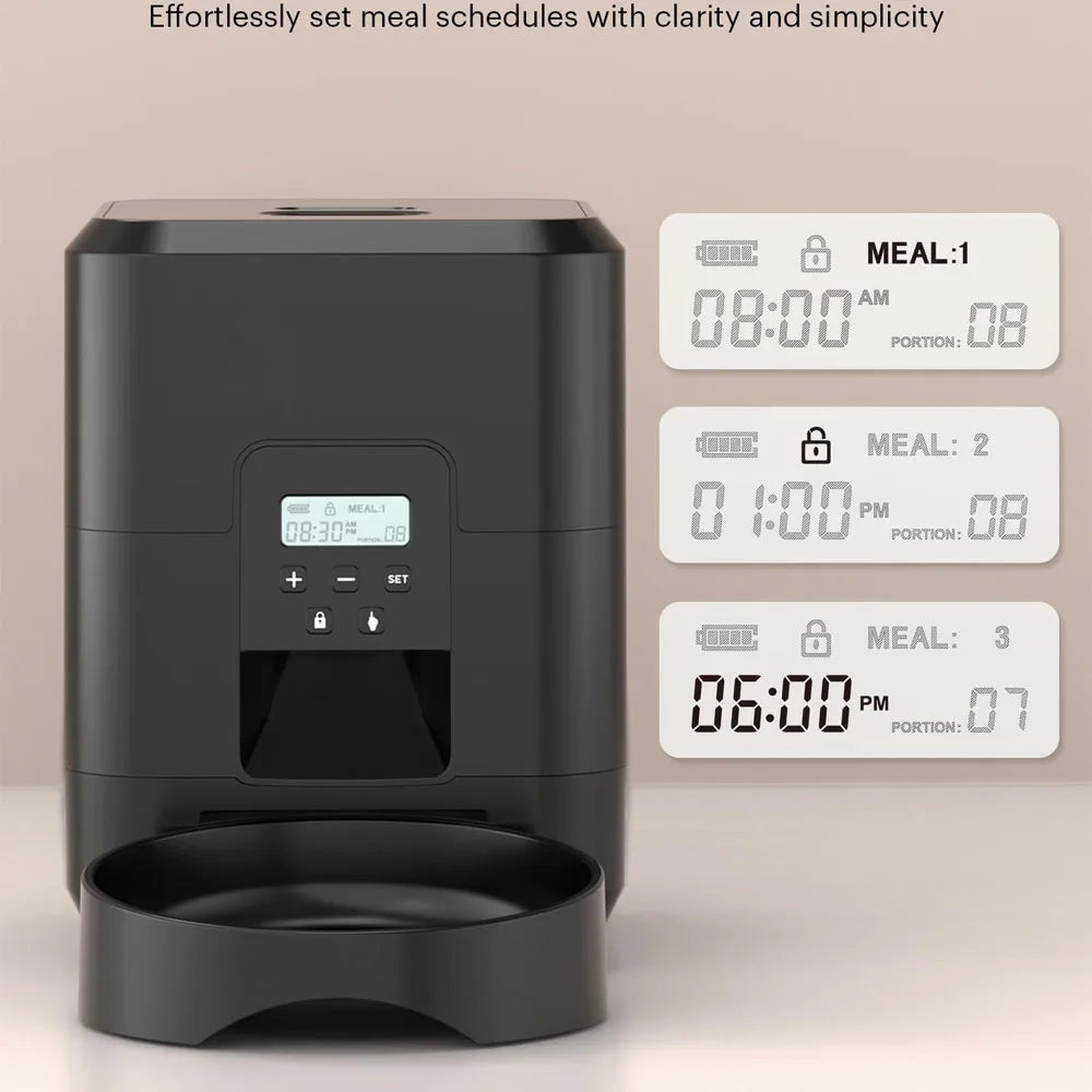 Automatic Smart Pet Feeder for Cats and Dogs with Timed Portion Control and Slow Feeding Function