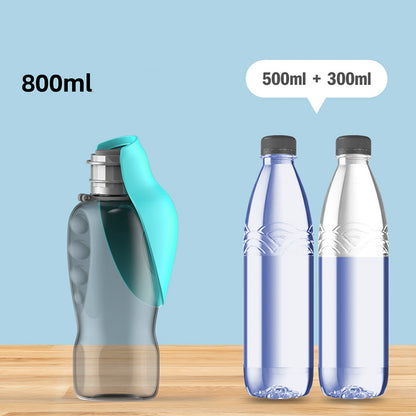 800ml Portable Dog Water Bottle - High Capacity Leakproof Foldable Drinking Bowl for Outdoor Activities