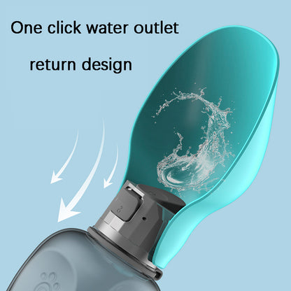 800ml Portable Dog Water Bottle - High Capacity Leakproof Foldable Drinking Bowl for Outdoor Activities