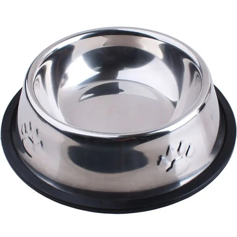 Stainless Steel Non-Slip Pet Bowl Set with Ant-Resistant Design for Dogs and Cats, Offered in 6 Sizes