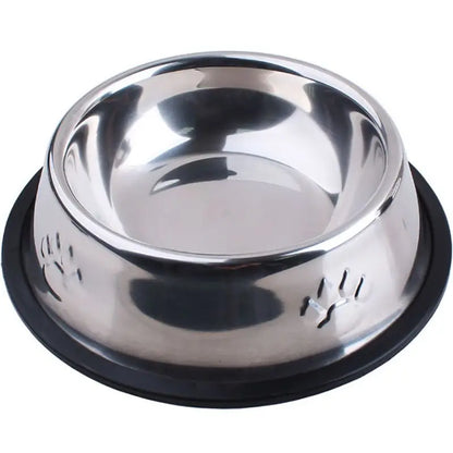 Stainless Steel Non-Slip Pet Bowl Set with Ant-Resistant Design for Dogs and Cats, Offered in 6 Sizes