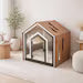 Contemporary Wooden Dog Crate Furniture with Cushioned Indoor Bed