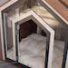 Contemporary Wooden Dog Crate Furniture with Cushioned Indoor Bed