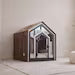 Contemporary Wooden Dog Crate Furniture with Cushioned Indoor Bed
